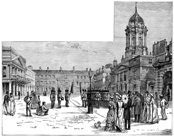 Framed Print : The Courtyard of Dublin Castle (Victorian engraving) Framed Print : The Courtyard of Dublin Castle (Victorian engraving)