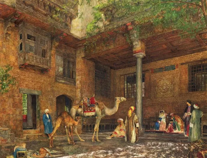 Framed Print : Courtyard of the Painter's House, Cairo, 1850, Egypt, Painting by John Frederick Lewis, Historic, digitally restored reproduction from a 19th century original Framed Print : Courtyard of the Painter's House, Cairo, 1850, Egypt, Painting by John Frederick Lewis, Historic, digitally restored reproduction from a 19th century original