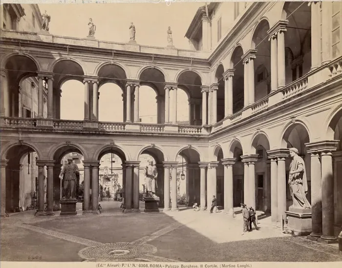 Framed Print : Courtyard of the Plaza Borghese Framed Print : Courtyard of the Plaza Borghese
