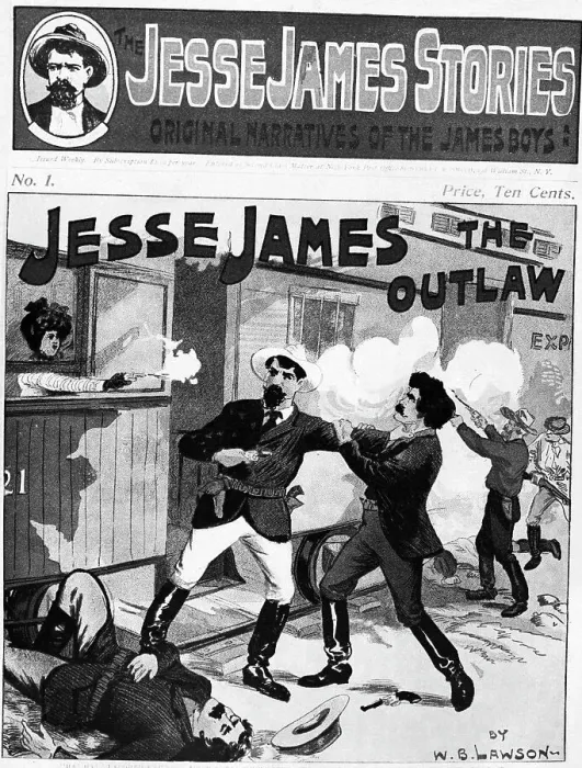 Framed Print : Cover Illus. Of Jesse James Gunfight Framed Print : Cover Illus. Of Jesse James Gunfight