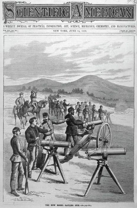 Framed Print : Cover Of Magazine With New Gatling Gun Framed Print : Cover Of Magazine With New Gatling Gun