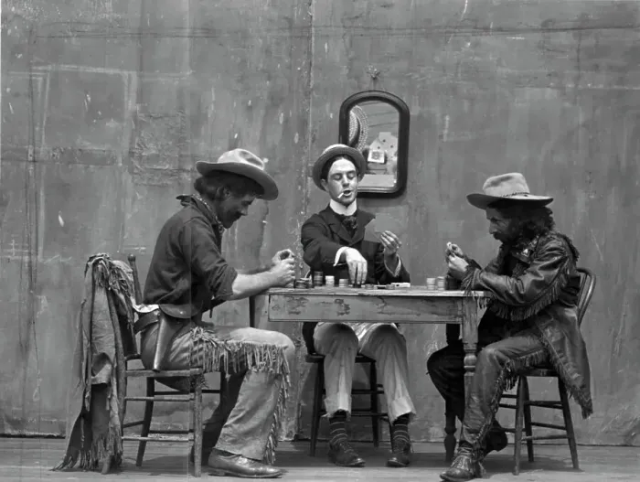 Framed Print : Cowboy Card Game From Silent Film Framed Print : Cowboy Card Game From Silent Film