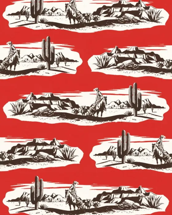 Framed Print : Cowboy in the desert pattern Framed Print : Cowboy in the desert pattern