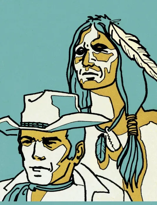 Framed Print : Cowboy and Indian Framed Print : Cowboy and Indian