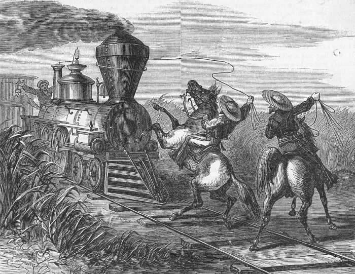 Framed Print : Cowboys Lassoing a Train Framed Print : Cowboys Lassoing a Train