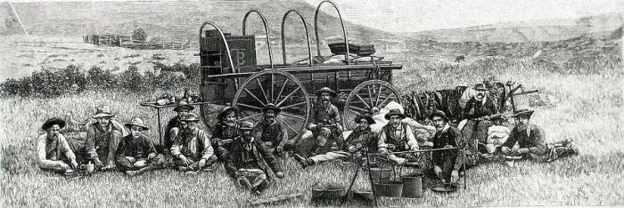 Framed Print : Cowboys On The Praiie At Dinner Time