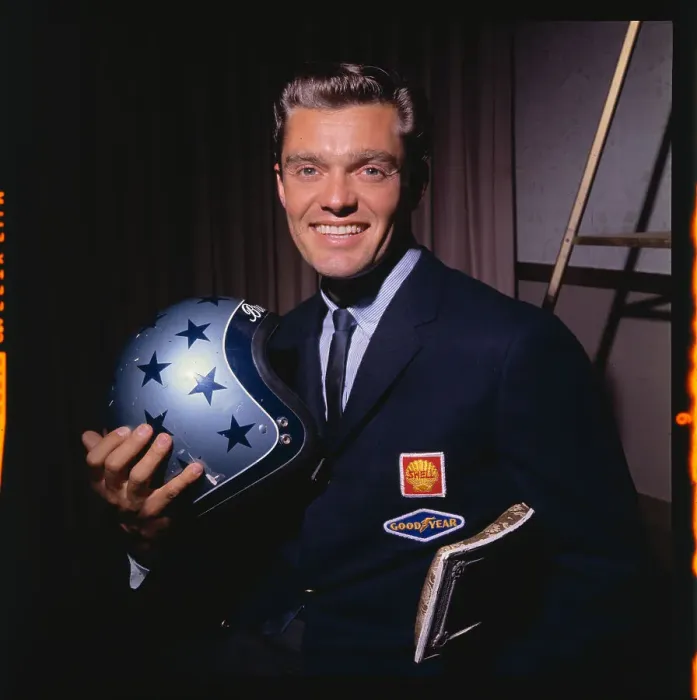 Framed Print : Craig Breedlove Holding onto Model Framed Print : Craig Breedlove Holding onto Model