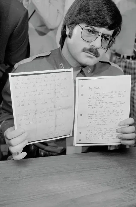 Framed Print : Craig Glassman Showing Evidence Leading to Son of Sam Framed Print : Craig Glassman Showing Evidence Leading to Son of Sam