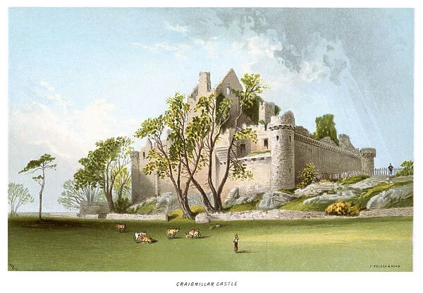 Craigmillar Castle. Vintage print of Craigmillar Castle circa 1880