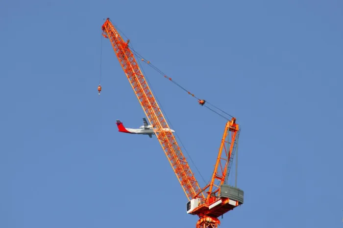 Framed Print : Crane and Plane Framed Print : Crane and Plane
