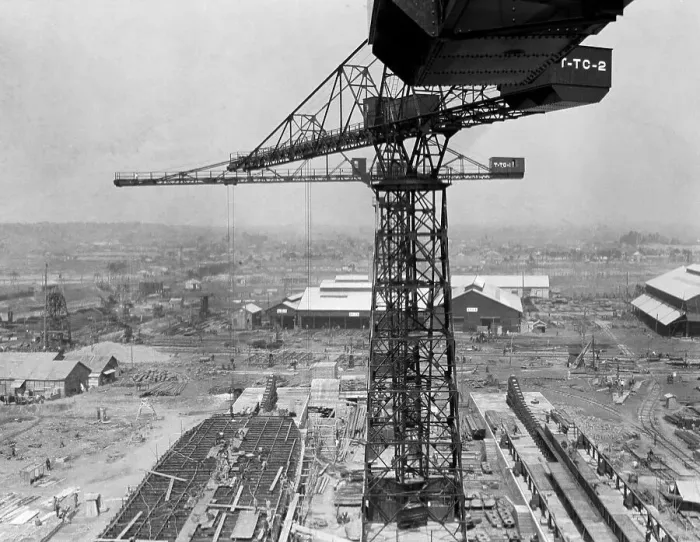 Framed Print : Cranes and Machinery Yard for Building Ships Framed Print : Cranes and Machinery Yard for Building Ships