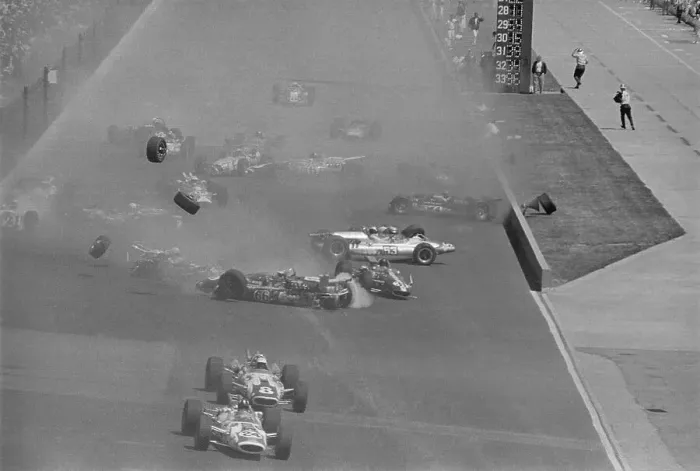 Framed Print : Crash During Formula One Auto Race Framed Print : Crash During Formula One Auto Race