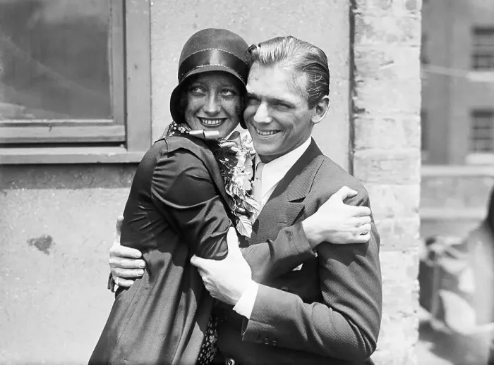 Framed Print : Crawford and Fairbanks Embrace After Wedding Framed Print : Crawford and Fairbanks Embrace After Wedding