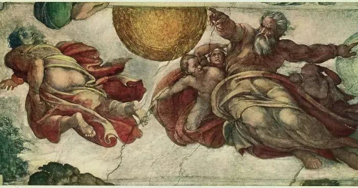 Framed Print : The Creation of the Sun, Moon, and Plants by Michaelangelo Buonarroti Framed Print : The Creation of the Sun, Moon, and Plants by Michaelangelo Buonarroti