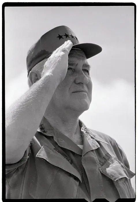 Framed Print : Creighton Abrams Saluting Framed Print : Creighton Abrams Saluting