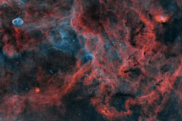 Framed Print : Crescent (NGC 6888), Tulip Nebula (Sh2-101) And Surroundings HOO Palette Narrow Band Framed Print : Crescent (NGC 6888), Tulip Nebula (Sh2-101) And Surroundings HOO Palette Narrow Band