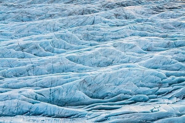 Crevasses and cauldrons in a glacier, Iceland