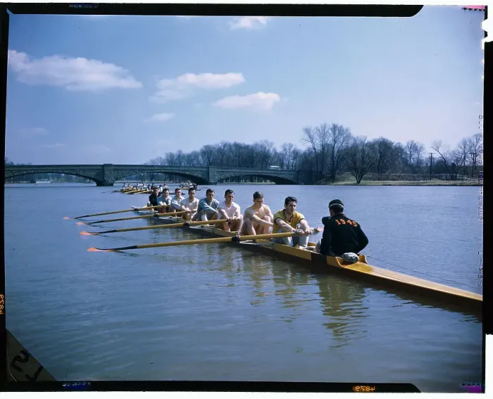 Framed Print : Crew Team Practicing on Lake Framed Print : Crew Team Practicing on Lake