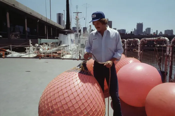 Framed Print : Crewman Aboard Seismic Ship Framed Print : Crewman Aboard Seismic Ship