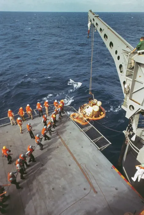 Framed Print : Crewman Recovering Spacecraft Framed Print : Crewman Recovering Spacecraft