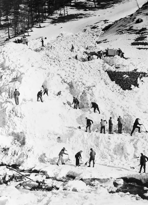 Framed Print : Crews Dig For Avalanche Victims Framed Print : Crews Dig For Avalanche Victims