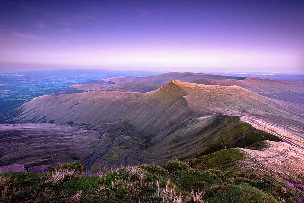 Cribyn seen from Pen y Fan in the Brecon Beacons, Wales at night