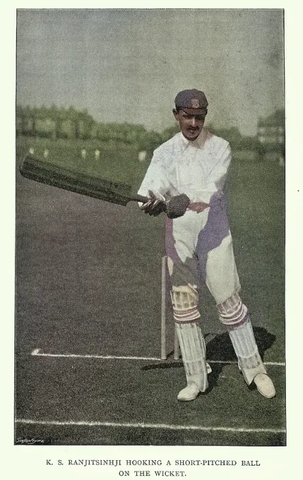 Framed Print : Cricket batsman hooking short pitched ball on the wicket, K. S. Ranjitsinhji, 19th Century vintage photograph Framed Print : Cricket batsman hooking short pitched ball on the wicket, K. S. Ranjitsinhji, 19th Century vintage photograph