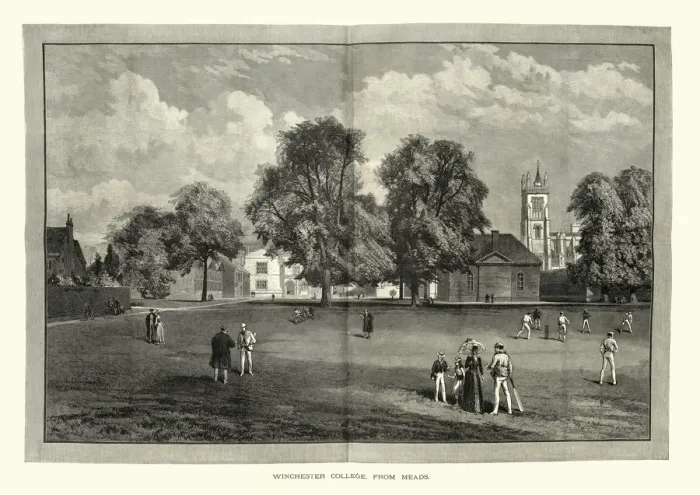 Framed Print : Cricket match outside Winchester College, Victorian, 19th Century Framed Print : Cricket match outside Winchester College, Victorian, 19th Century
