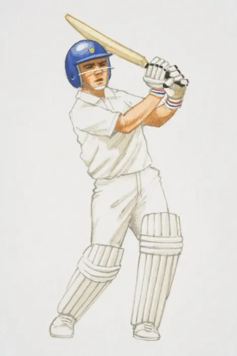 Framed Print : Cricket player swinging his bat Framed Print : Cricket player swinging his bat
