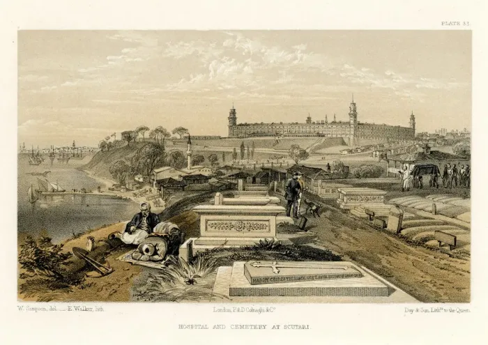 Framed Print : Crimean War - Hospital and Cemetery at Scutari Framed Print : Crimean War - Hospital and Cemetery at Scutari