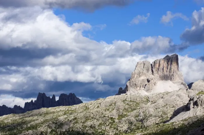 Framed Print : Croda da Lago ridge and Mount Averau, 2649 m, Dolomites, Alto Adige, South Tirol, Alps, Italy, Europe