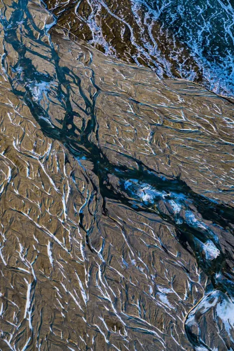 Framed Print : Crooked Glacial River Bed, Iceland Framed Print : Crooked Glacial River Bed, Iceland