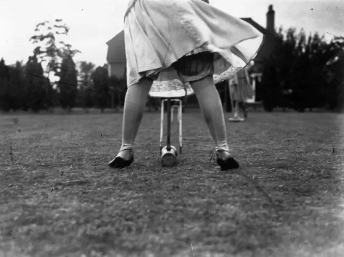 Framed Print : Croquet. circa 1930: A woman playing croquet Framed Print : Croquet. circa 1930: A woman playing croquet