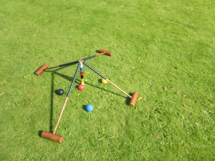 Framed Print : Croquet set on lawn, United Kingdom, Europe