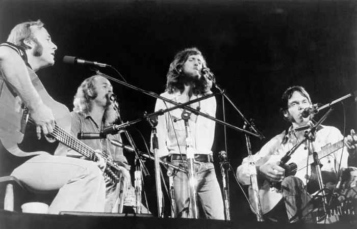 Framed Print : Crosby, Stills, Nash And Young Onstage Framed Print : Crosby, Stills, Nash And Young Onstage