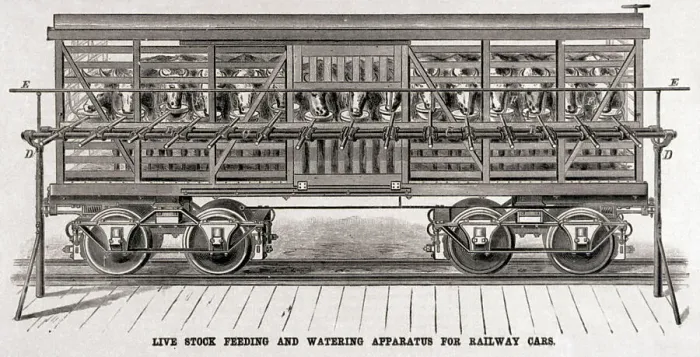 Framed Print : Crose Section Of Live Stock Railway Car Framed Print : Crose Section Of Live Stock Railway Car