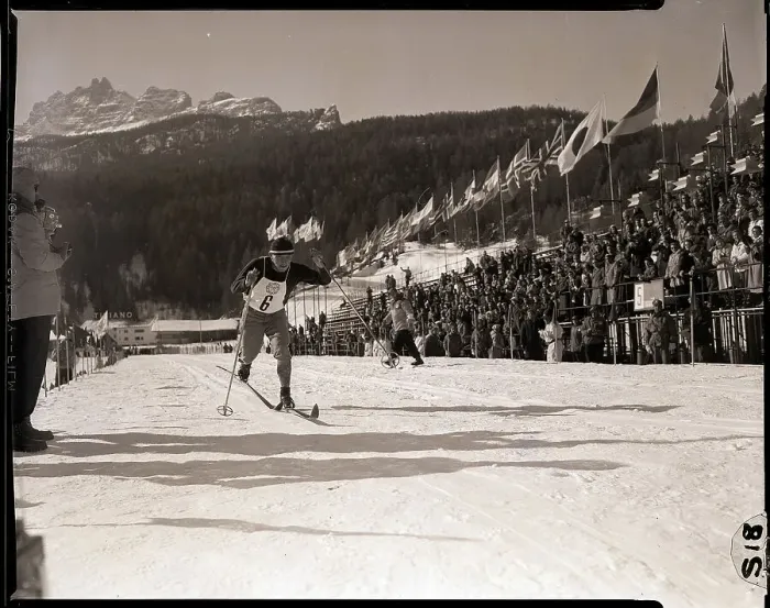 Framed Print : Cross Country Skier Crosses Finish Line Framed Print : Cross Country Skier Crosses Finish Line