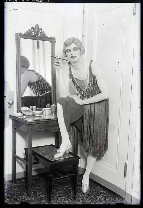 Framed Print : Cross-Dressing Man Smoking Cigarette Framed Print : Cross-Dressing Man Smoking Cigarette