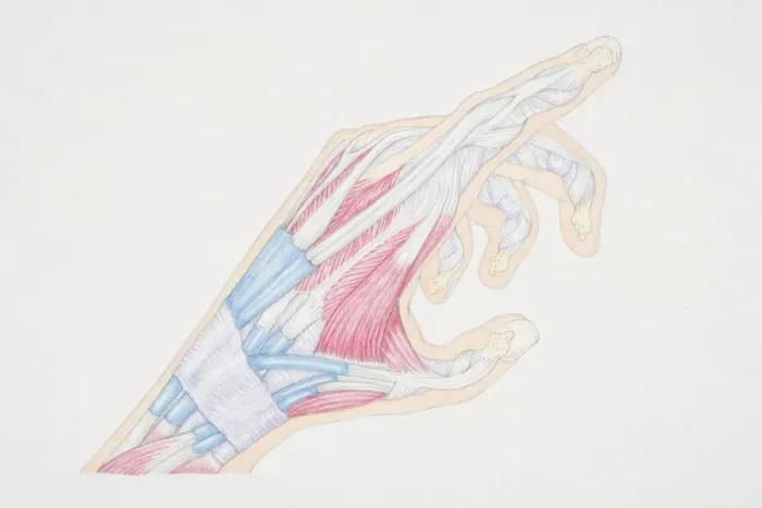 Framed Print : Cross-section diagram of pointing hand Framed Print : Cross-section diagram of pointing hand
