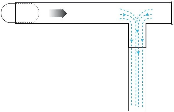 Cross section Digital illustration of how a vacuum bazooka works