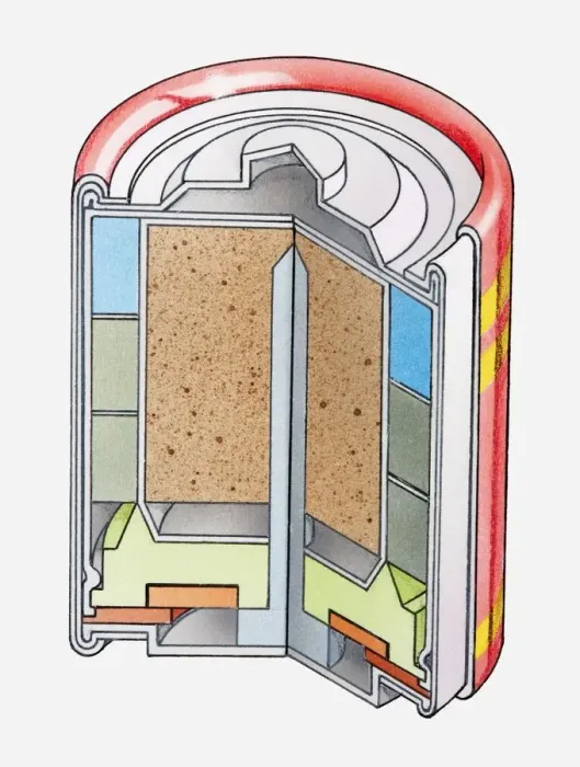 Framed Print : Cross section illustration of battery Framed Print : Cross section illustration of battery