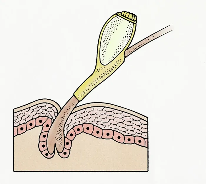Framed Print : Cross section illustration of Head Louse (Pediculus humanus capitis) egg on human hair Framed Print : Cross section illustration of Head Louse (Pediculus humanus capitis) egg on human hair