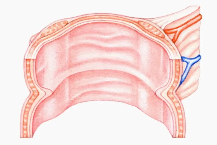 Framed Print : Cross section illustration of human large intestine Framed Print : Cross section illustration of human large intestine