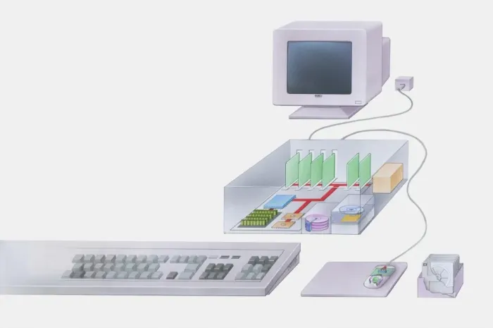 Framed Print : Cross-section illustration of personal computer system Framed Print : Cross-section illustration of personal computer system