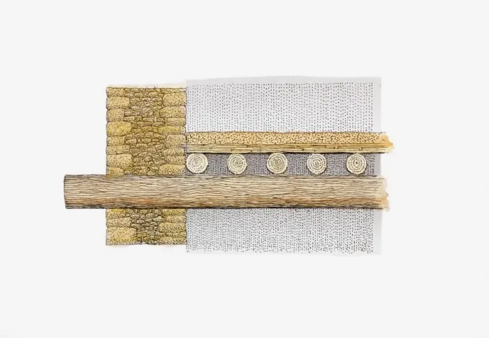Framed Print : Cross section illustration of stone and mortar construction of floors and walls in ancient Pueblo Bonito dwelling, New Mexico Framed Print : Cross section illustration of stone and mortar construction of floors and walls in ancient Pueblo Bonito dwelling, New Mexico