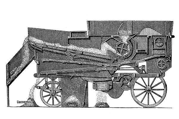 Cross section of threshing machine