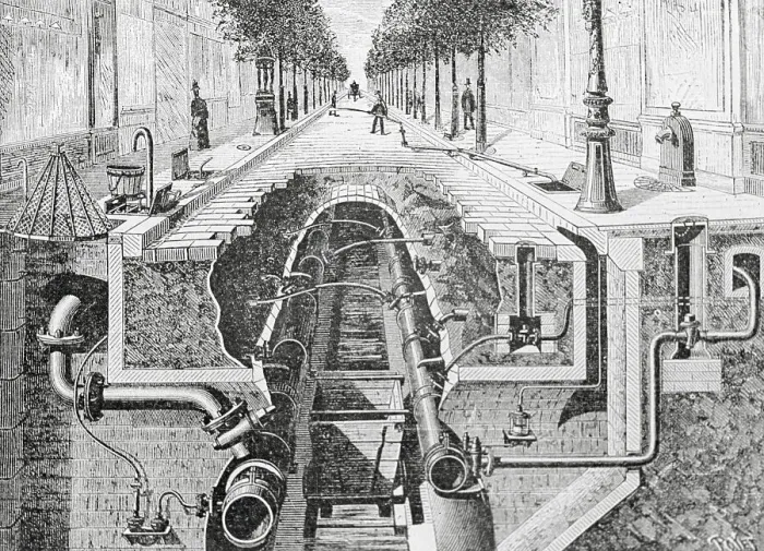 Framed Print : Cross Section of Water System in Paris Framed Print : Cross Section of Water System in Paris