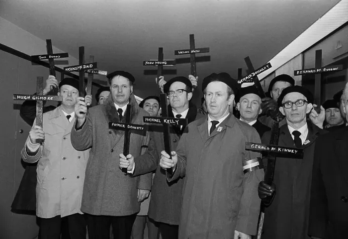Framed Print : Crosses for Thirteen Irish Civilians Killed by British Framed Print : Crosses for Thirteen Irish Civilians Killed by British