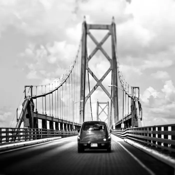 Framed Print : Crossing the Bridge