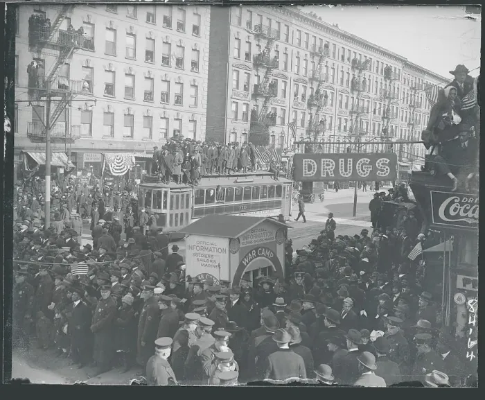 Framed Print : Crowd atop Trolley Car Framed Print : Crowd atop Trolley Car